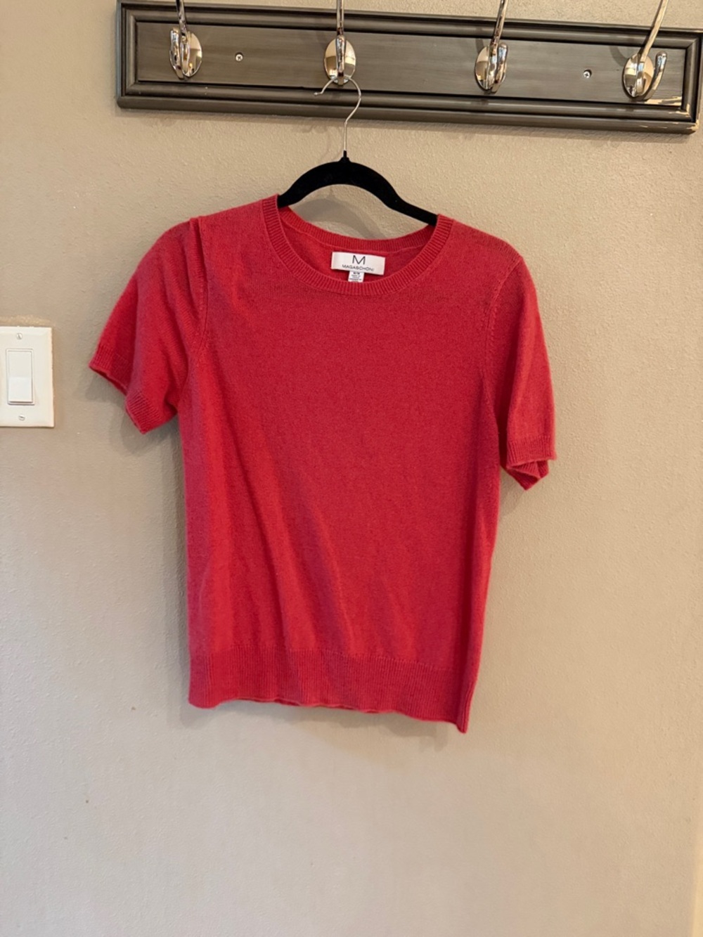 Magaschoni Coral Short-Sleeve Crewneck Sweater